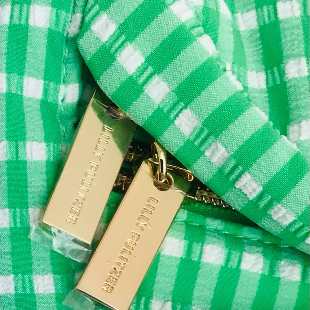 Lilly Pulitzer Gleanna Belt Bag-Fauna Green Performance Gingham-NWT In Package - Picture 13 of 14